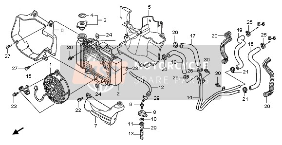 Honda PES150 2010 Radiateur pour un 2010 Honda PES150